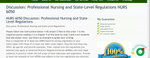 Discussion Professional Nursing and State-Level Regulations NURS 6050